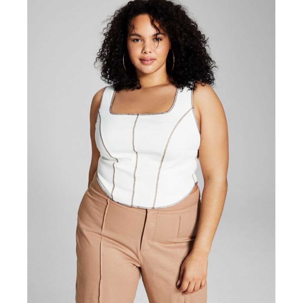 And Now This Now This Trendy Plus Size Seam Tank Top